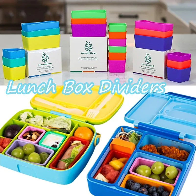 

Silicone Lunch Box Dividers Reusable Food Container Bento Box Accessories Cupcake Baking Soup Cups Accessories for Kids Lunches