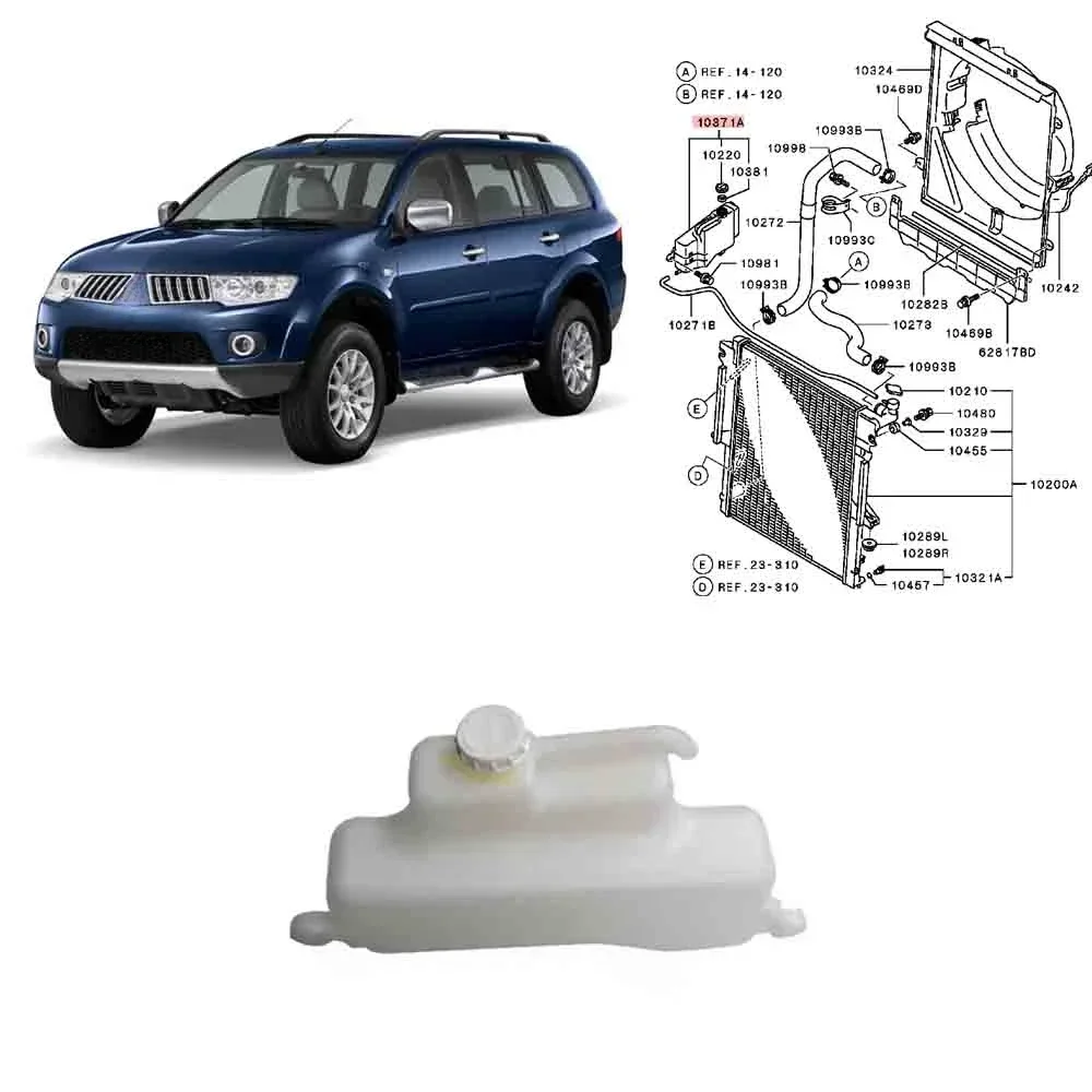 

1 Pcs Radiator Condensor Water Tank for Pajero Sport KH Vice Tank for Montero Sport Coolant Water Tank MN135072 for L200 Pick Up