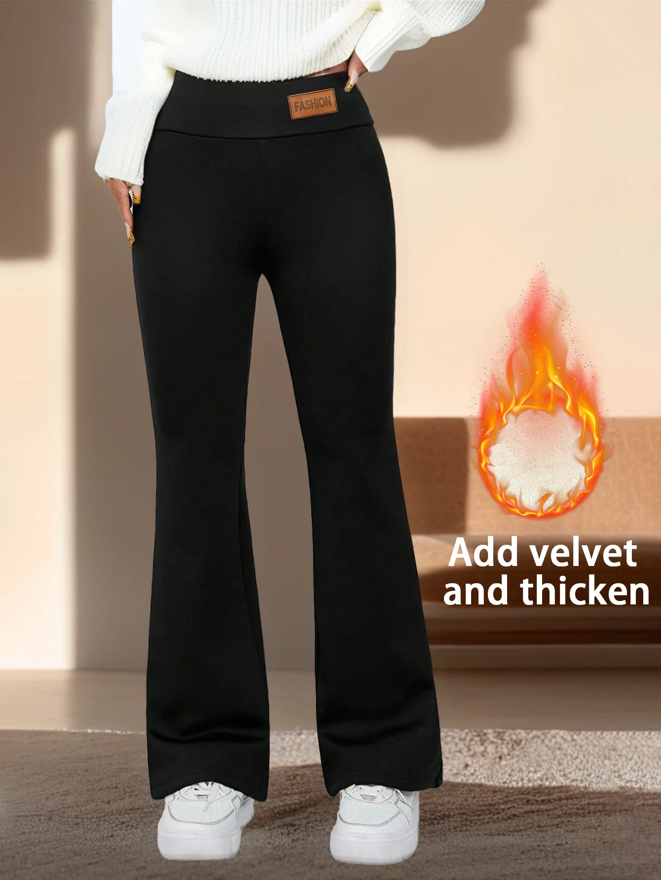 

Зимние теплые зимние брюки с высокой талией для женщин, морозостойкие эластичные брюки на флисовой подкладке, уличные брюки с подтяжкой ягодиц