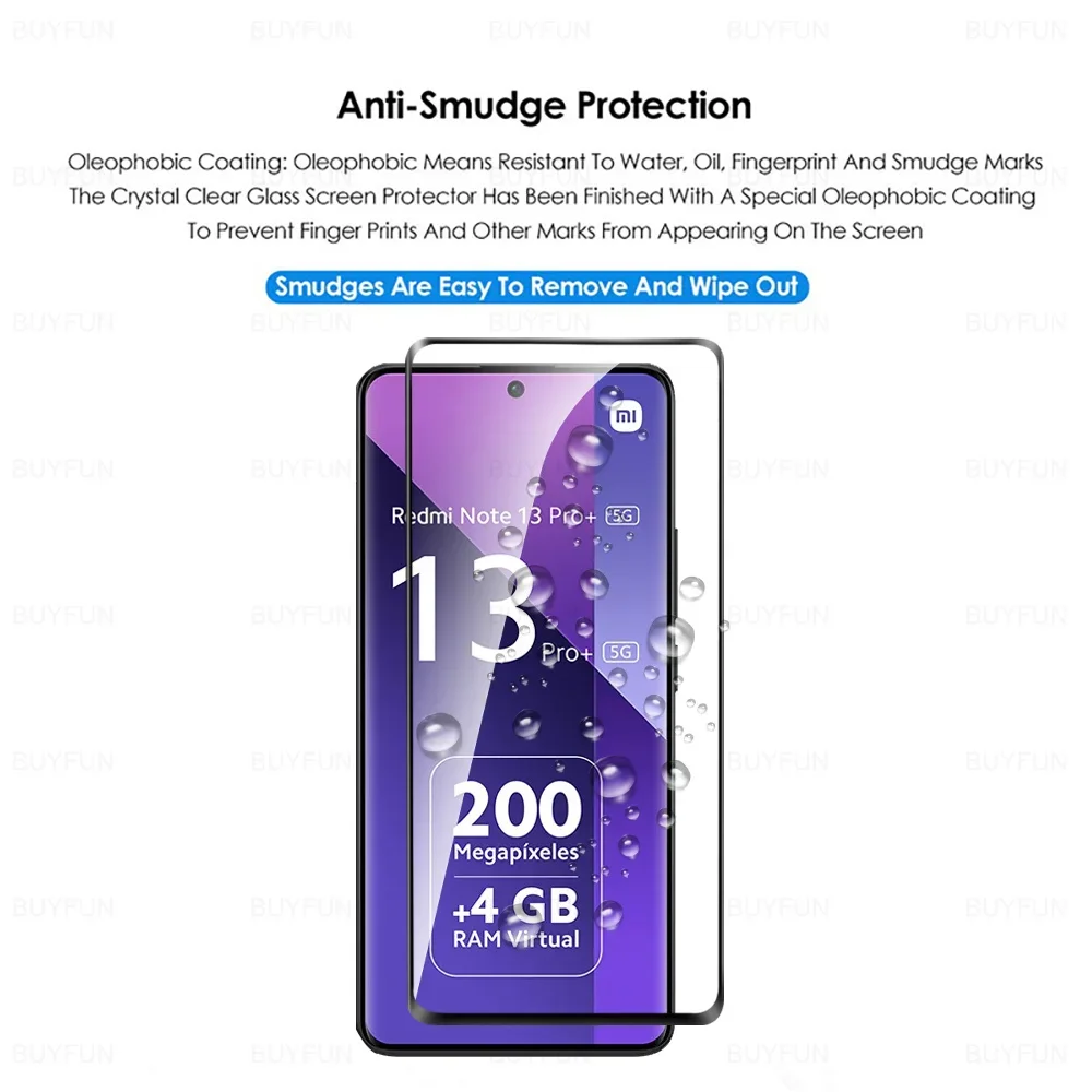 1-3Pcs 9H Curved Tempered Glass For Xiaomi Redmi Note 13 Pro+ 14 Pro Plus 5G Screen Protector Note13ProPlus Note14Pro 14Pro 4G