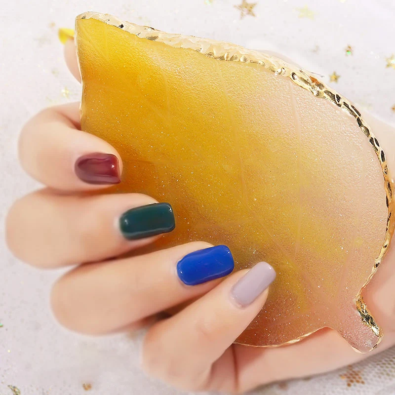 Paleta de colores de uñas de ágata de resina de hoja, paleta de esmalte de Gel, placa de pintura para mezclar y dibujar, estante de exhibición artístico para manicura, 1 Uds.