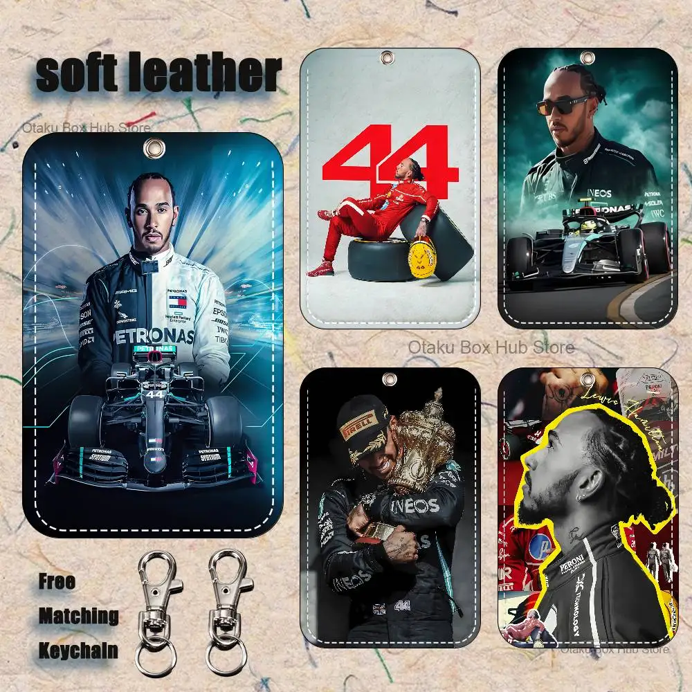 레이싱 44 L-루이스 H-해밀턴 홀더 키체인 은행 비즈니스 작업용 카드 홀더 학생증 보호 케이스 버스 카드