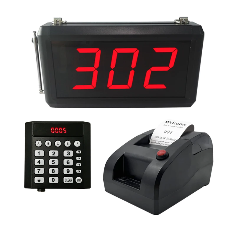 Ycall Number Calling System Wireless Restaurant Pager Queue Management Keyboard Call Screen Thermal Printer