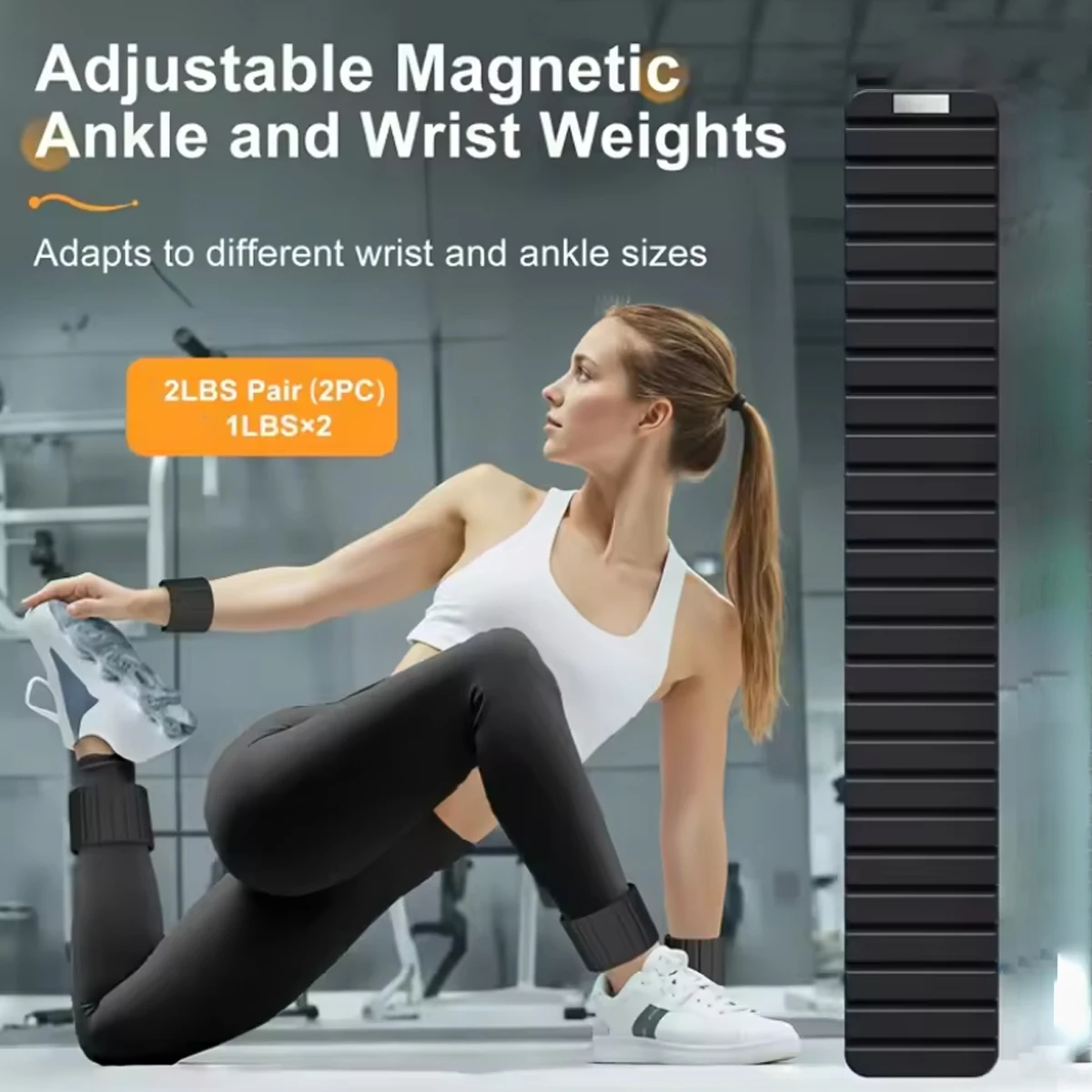 Magnetisch verstellbare Knöchel- und Handgelenkgewichte, wasserdichte, rutschfeste Silikongewichte für Joggen, Yoga und Fitness (1 Packung, 2 Packungen) – Detail 2