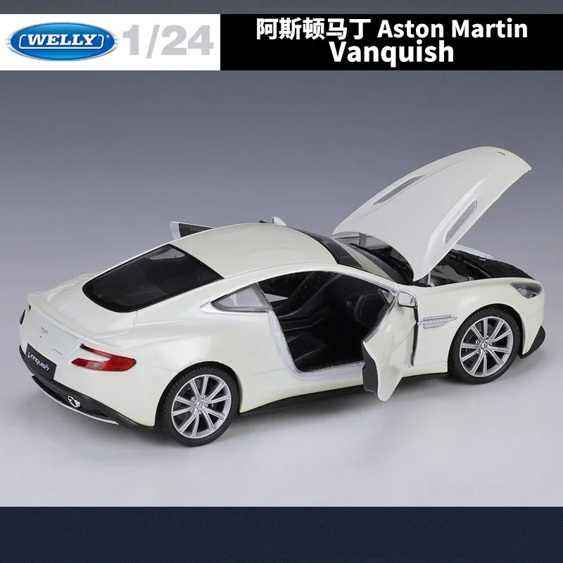 WELLY 1:24 Aston Martin Vanquish Sports Car Simulation Alloy Car Model  - Suitable for Children\'s Toys and Collections