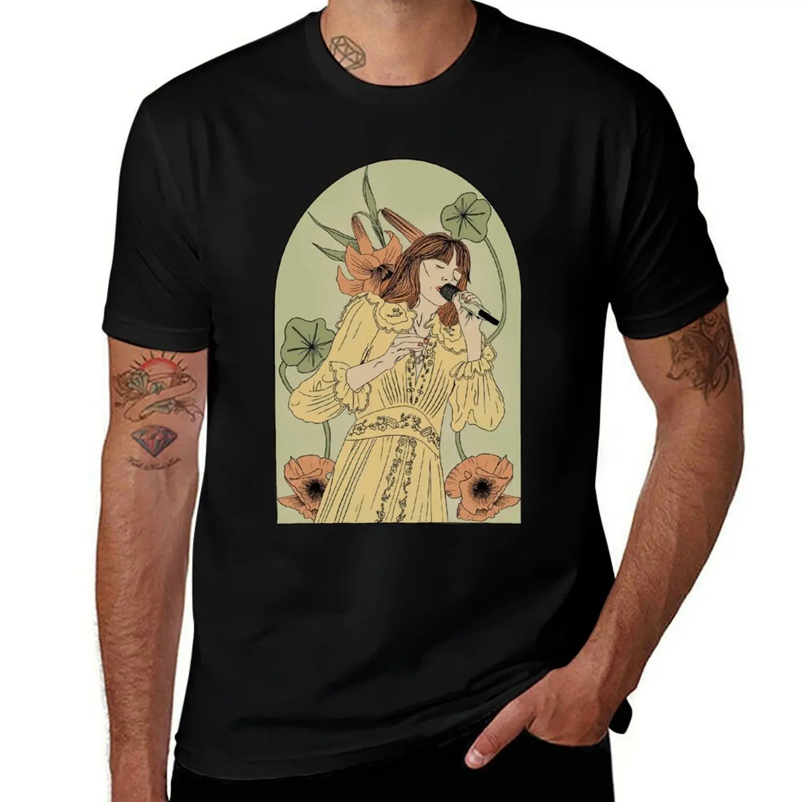 

Florence Welch Florence And The Machine Art T-Shirt Basic Solid Color Short Sleeve T-Shirt