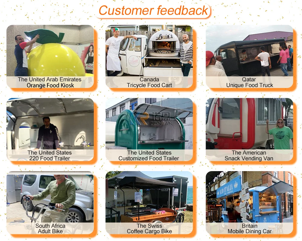 Customized Food Truck Trailer Ice Cream Machine Kiosk Cart Coffee Pizza Food Cart trailer