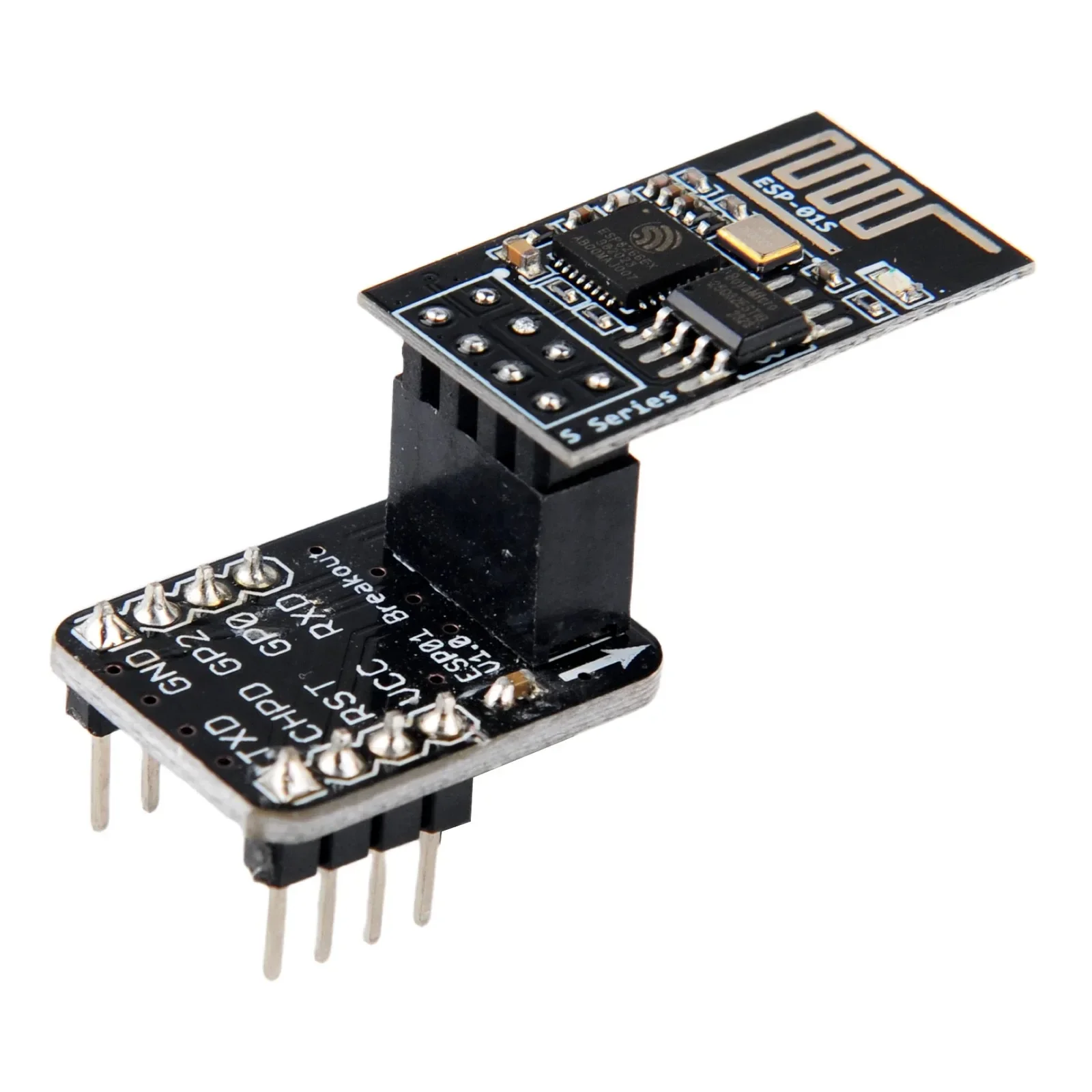 Modulo ricetrasmettitore seriale WiFi ESP8266 ESP-01S con flash da 4 MB, adattatore breadboard breakout board ESP-01