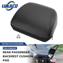 Motorcycle Passenger Backrest Black Sissy Bar Rear Leather Universal Back Rest Cushion Pad Motocross For Harley 883 1200 48