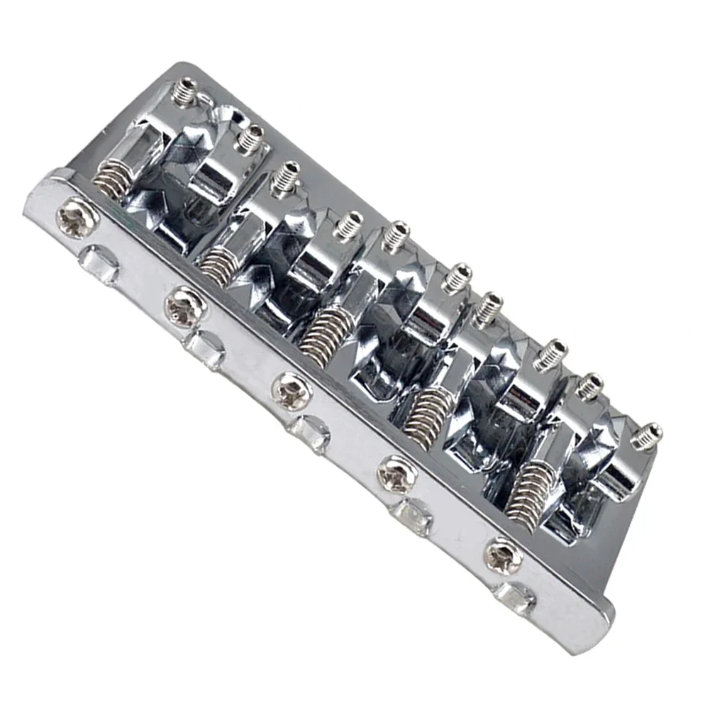 5-string Hardtail Bass Bridge Guitar Saddles Zinc Alloy Electric Bass Parts Zinc Alloy Professional Musical Instrument Accessory