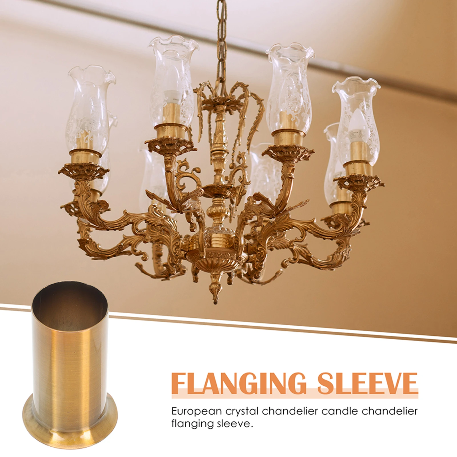 6개 유럽식 크리스탈 샹들리에 커버 빈티지 메탈 슬리브 천장 램프 드립 엣지 행잉 램프 베이스 슬리브