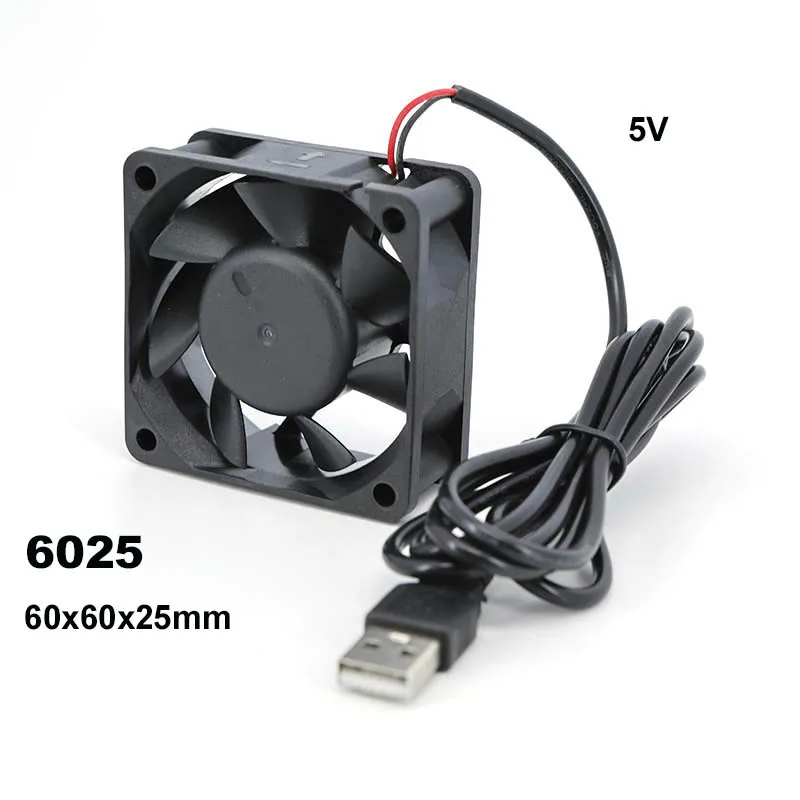 DC 5V 6025 USB Fan 6cm 60x60x25mm for PC Computer Case Cooler 5V Brushless Cooling Fans For Raspberry Radiator Oil Bearing A7