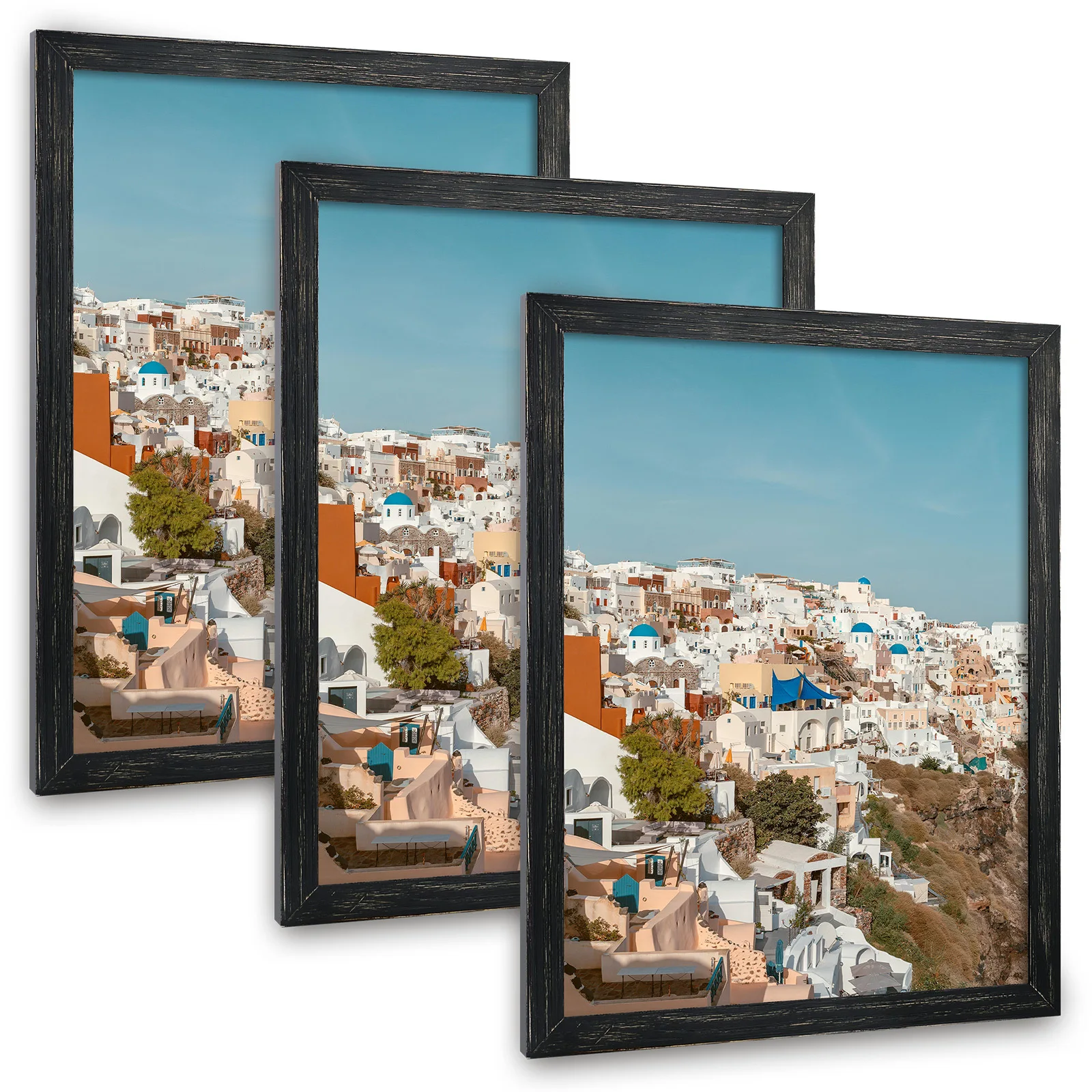 

3 Packs 18x24/16x24/16x20 Large Solid Wood Picture Frames, Distressed Poster Frame for Gallery Wall, Display Horizontally or Vertically