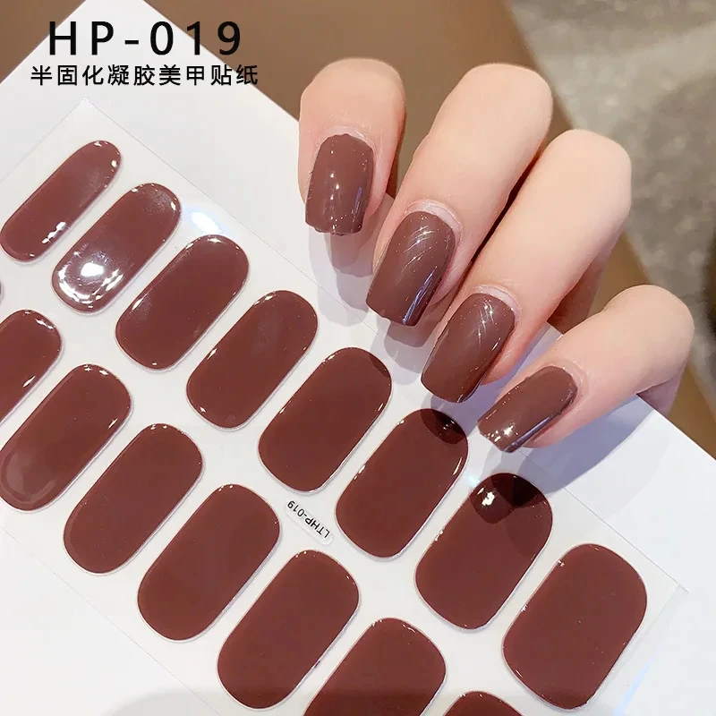 16 نصائح الأشعة فوق البنفسجية شبه علاج هلام مسمار يلتف ملصق 5D لون نقي غطاء كامل الأشعة فوق البنفسجية مصباح هلام ملصق طويل الأمد وصلات لإطالة الأظافر التصحيح الشريط