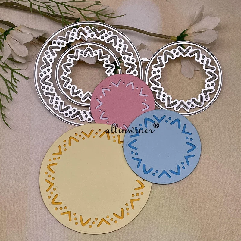 دائرة إكليل الإطار المعادن قطع يموت الإستنسل يموت قطع DIY بها بنفسك ألبوم سكرابوكينغ ورقة بطاقة النقش #2