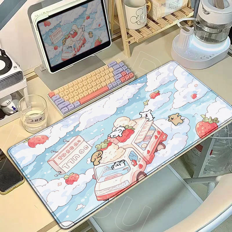 

Kawaii Maltese Puppy Mouse Mat Cute Cartoon Line Dogs Mousepad Computer HD Laptop Game Mouse Pad PC Gaming Accessories Desk Mats