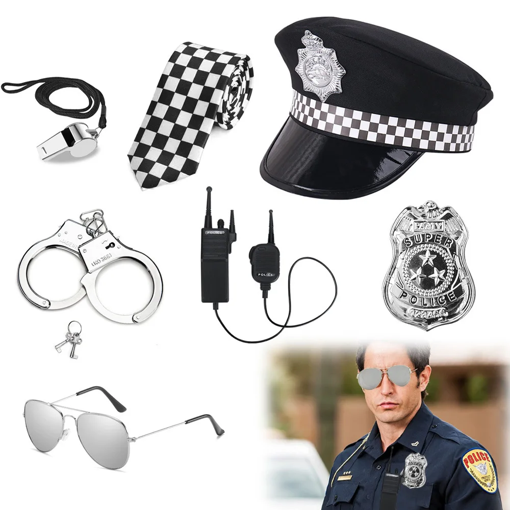 Military Hat Army Cap Peaked Festival Party Handcuffed Police Officers role-playing Cigarette Pole Sailors Flight 8M180