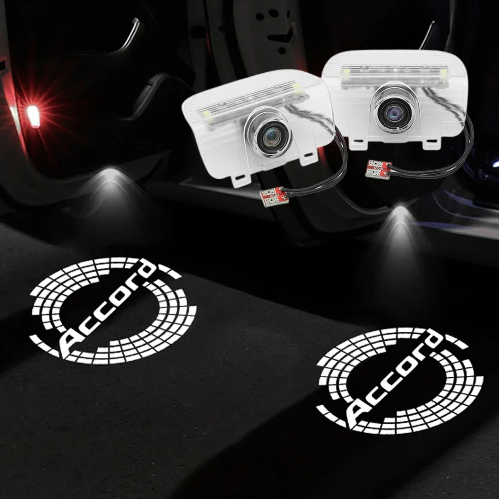 2PCS HD Ghost Shadow Logo Projector Door Courtesy LED Welcome Lamps For Honda Accord 9th 10th 2014‑2023 Interior Upgrade Parts