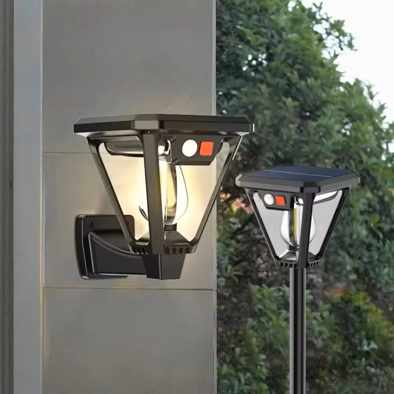 Solar Motion Sensor Light Outdoor Dual-Purpose LED Waterproof Solar Garden Lights Lawn Pathway Porch Wall Camping Lamps