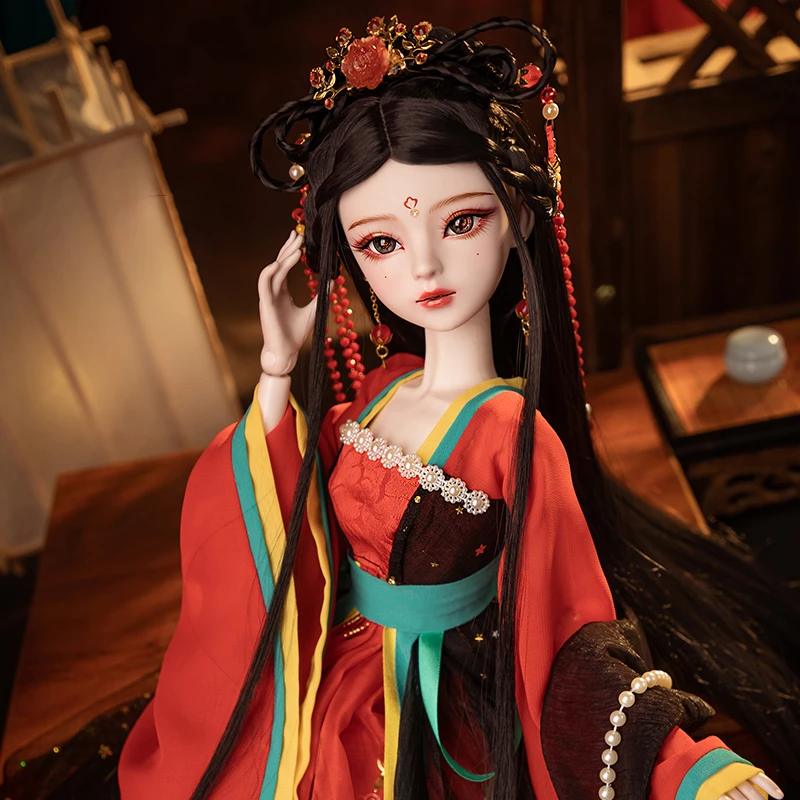 New Handmade China 1/3 Bjd Doll Fullset 60cm Ancient Chinese Hanfu Gril Ball Jointed Doll with Clothes Collection Toys for Girls