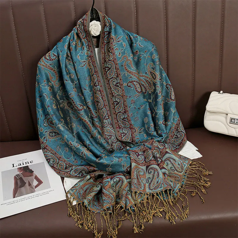 Vintage Fashion Shawl Reversible Shawl Wraps Soft Scarves Travel Accessories Evening Dress Bridesmaid Wedding Long Scarf