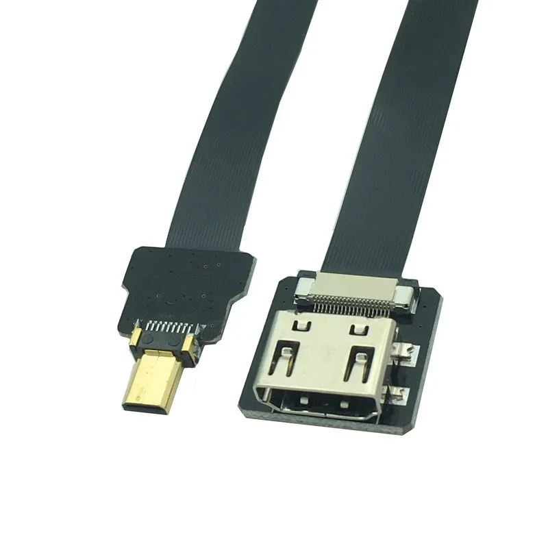 FPV Micro HDMI-compatible Male to HDTV Female FPC Flat Cable for Multicopter Aerial Photography 0.1m/0.2m/0.5m