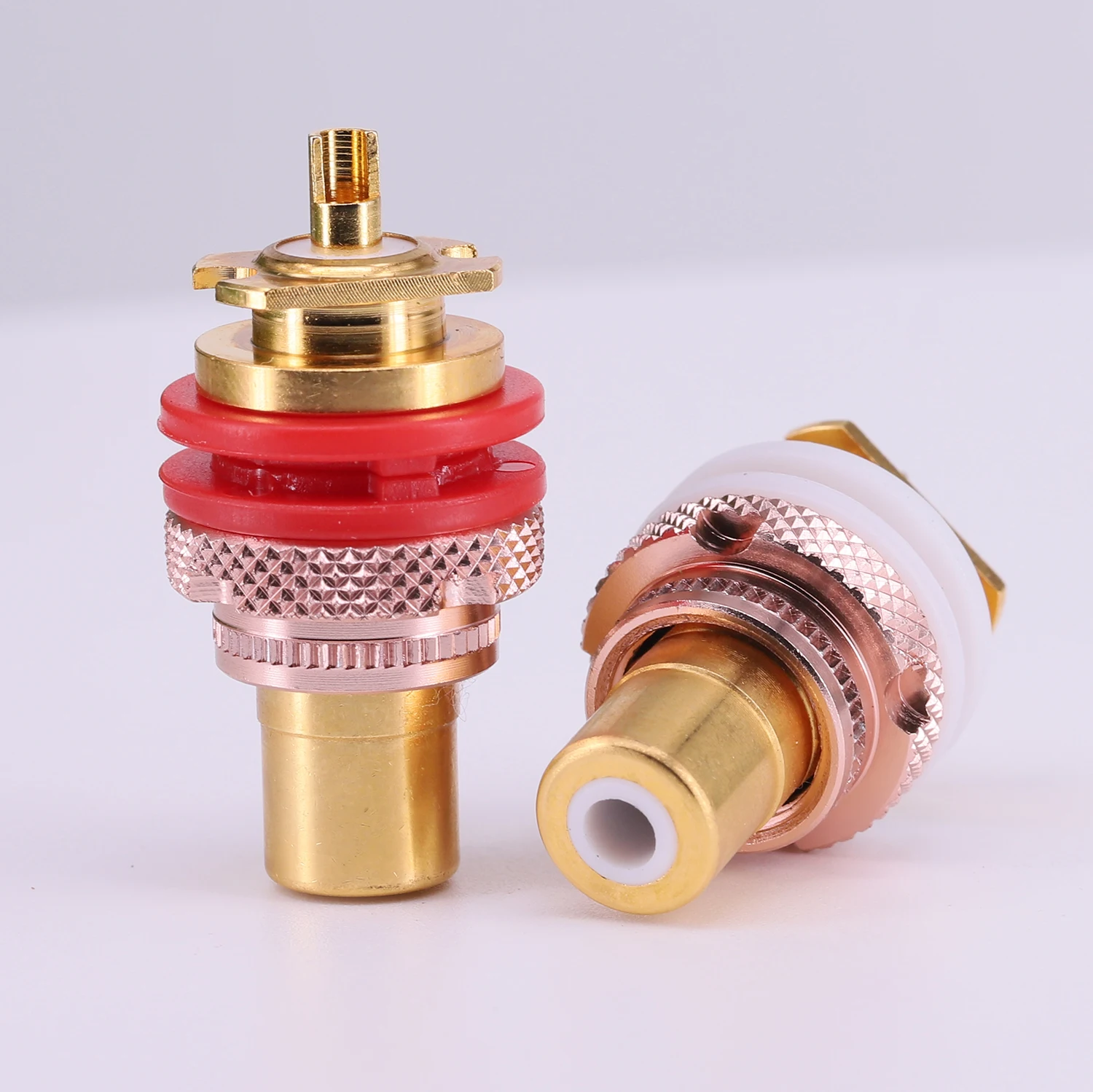 EIZZ 24K Gold Plated Brass RCA Jack Female Socket Connector For HiFi Audio Video TV CD AMP Signal Panel Chassis Mount EZ-103