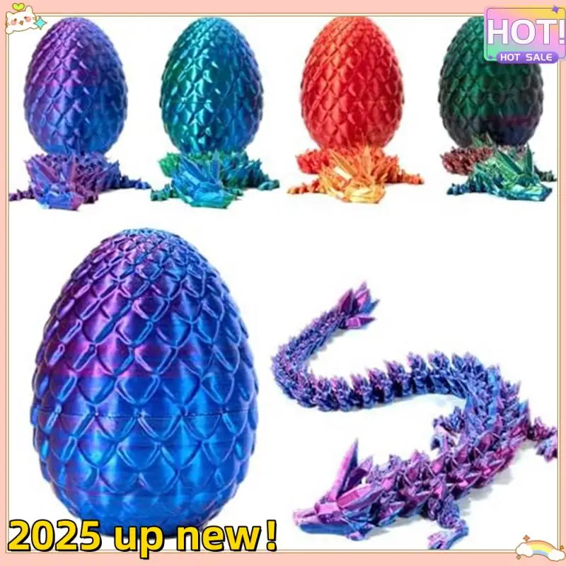 

Stylish-3D Printed Dragon In Egg, Full Articulated Dragon Crystal Dragon With Dragon Egg,Home Office Decor Executive Desk Toys-D