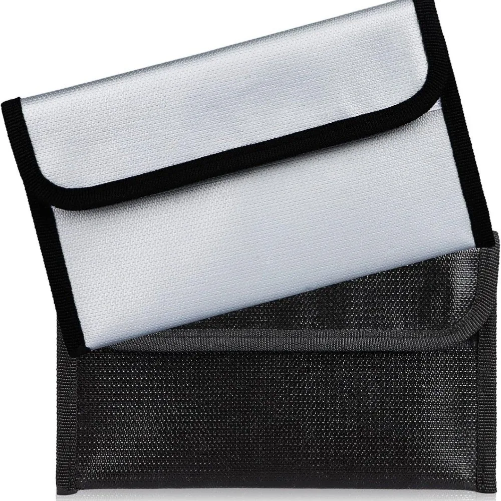 Portable Waterproof Fireproof Storage Bag with Zipper Multi-functional Safe Document Bag Fire - Resistant File Storage Bag Cards