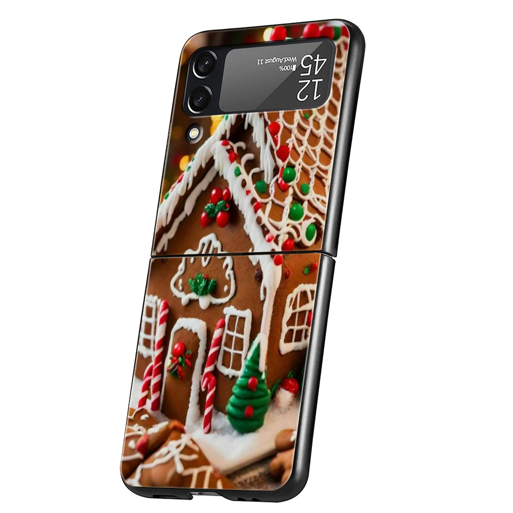 New Year Christmas Hard PC Phone Case For Samsung Galaxy Z Flip 6 5 4 Black Cover For Galaxy Z Flip 3 Foldable Shockproof Capas – Detail 7