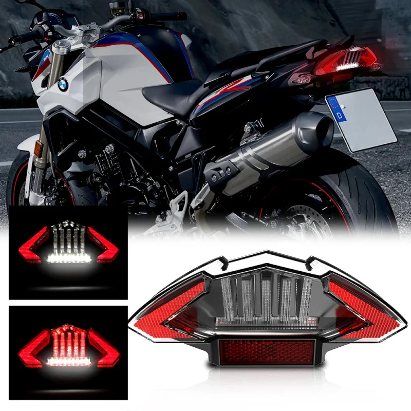 Luz Trasera LED para Motocicleta con Luz de Freno, Direccional y de Advertencia Trasera para BMW F650GS F800GT F800R