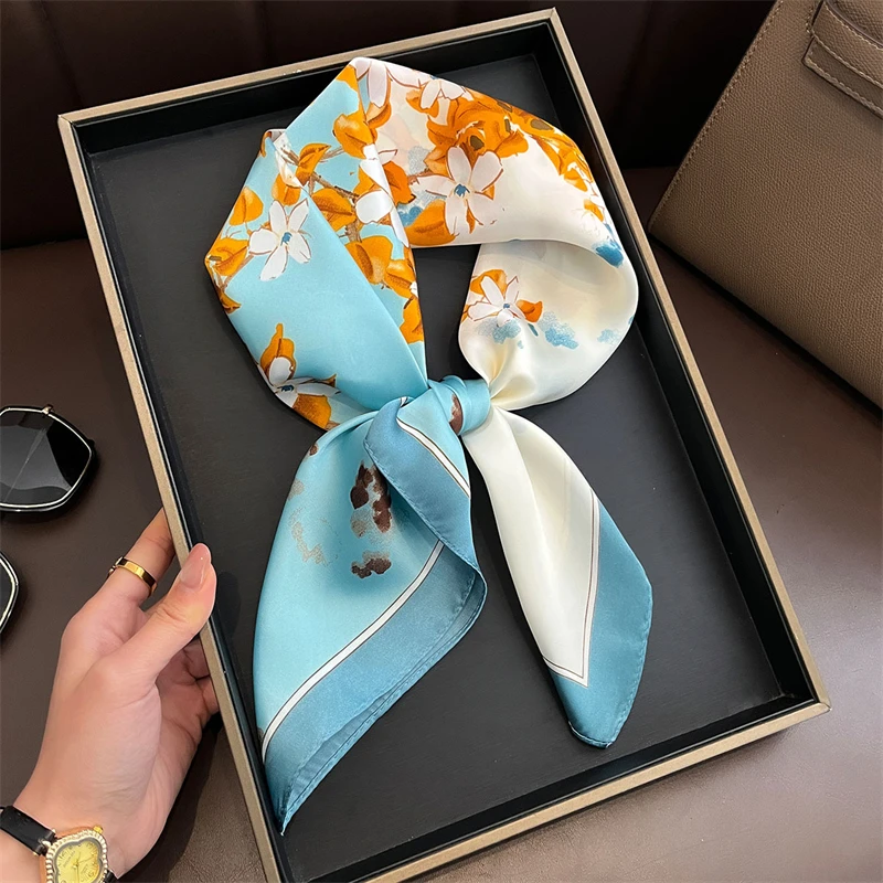 

Luxury Printed Scarf, Silk Scarf, Floral Decoration, Small Tie, Hairband, Bag, Spring And Summer New Collection.