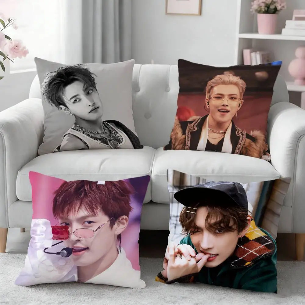 H-Hongjoong Singer Pillow Case Pattern Printed Pillowcase For Living Room Sofa Cushion Cover
