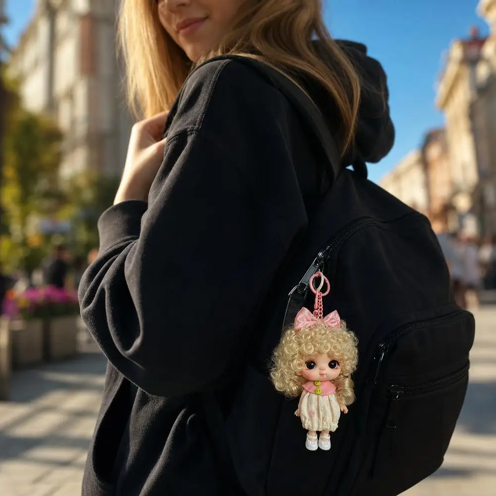 Cute 10cm Doll Keychain Bag Pendant for Bjd Doll Dolls for Girls Mini Dolls Mobile phone Decoration