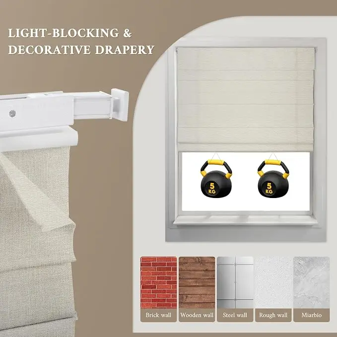 Custom Size Cordess Spring Asisted Manual Up & Down Safe For child Shading & Waterproof Options Roman Blinds For Home Window