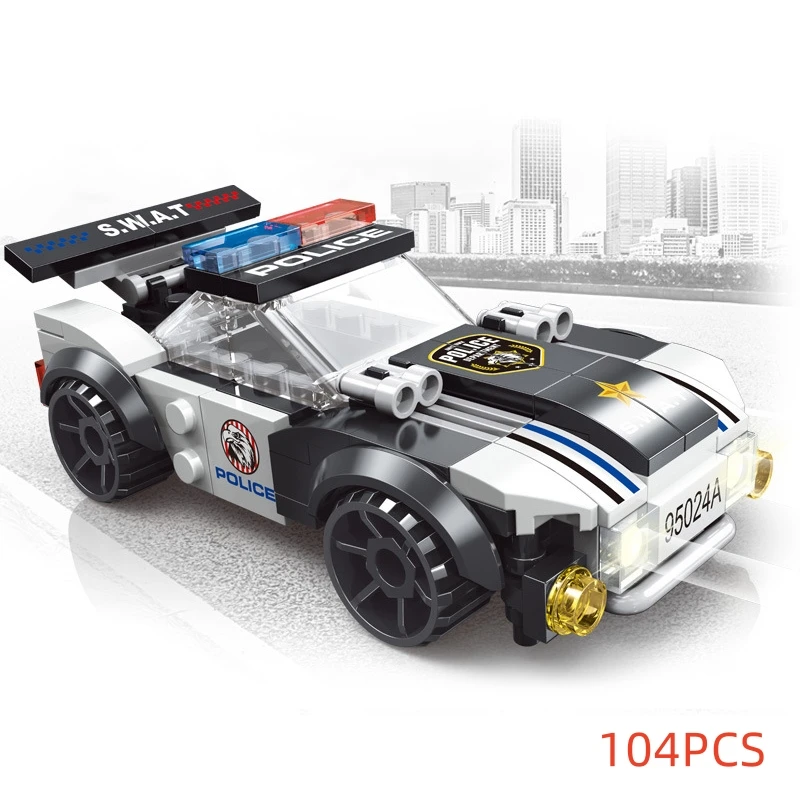 City Super Car Plane Police  Dual-Rotor Helicopter Famous Car SWAT Building Blocks MOC Classic Model Bricks for Children Kits