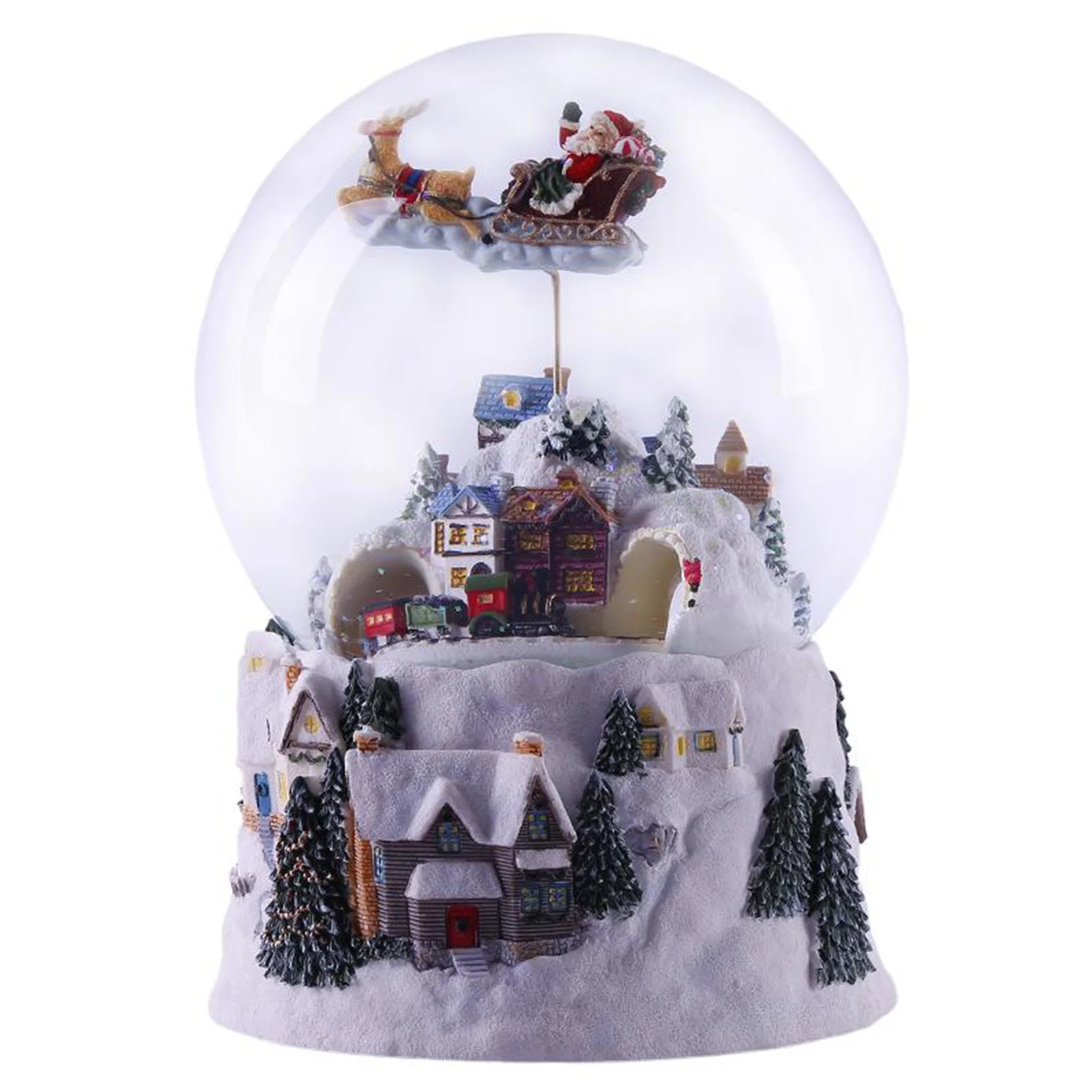 

Christmas Snow House Music Box Rotate Light Crystal Globe | Flying Deer Small Train Music Box Girlfriend Children Birthday Gift