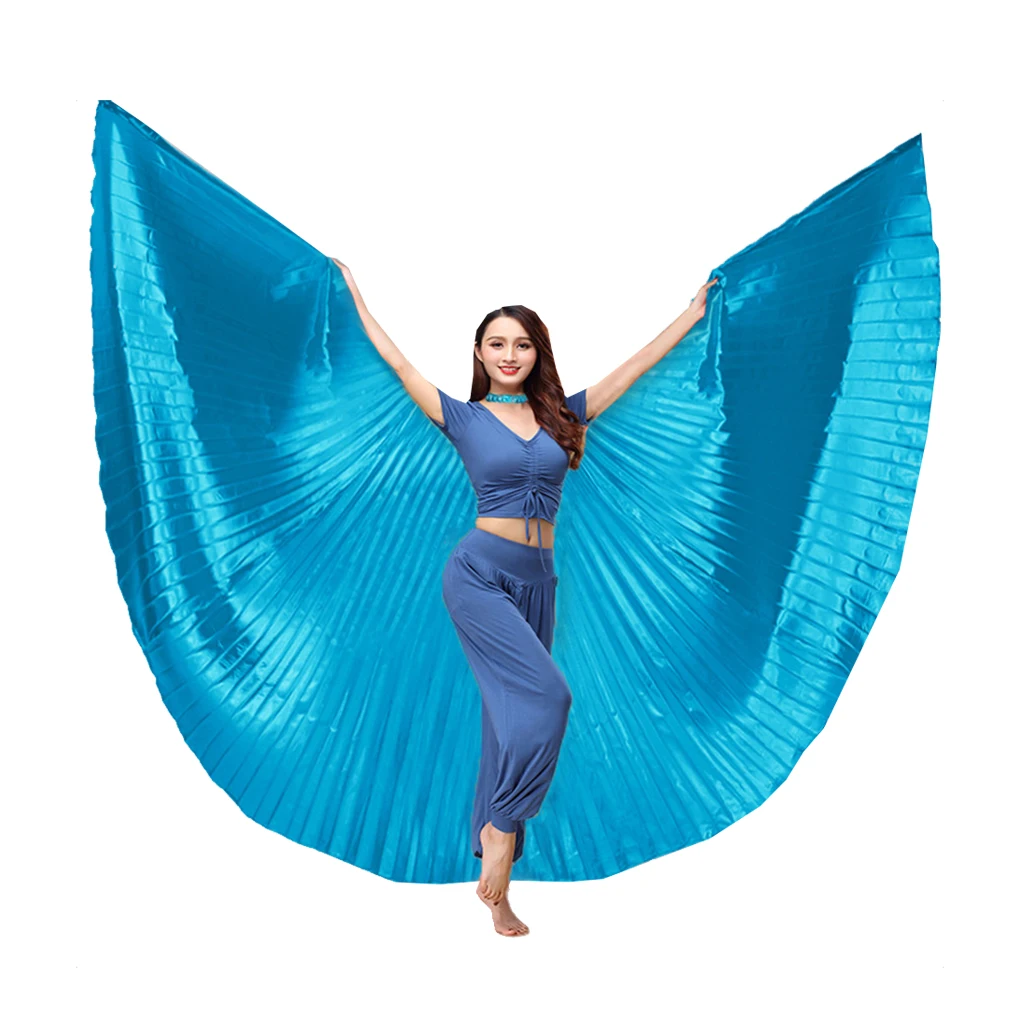 360 Degree Belly Dance Wing Adult Costumes Ladies Professional Dancing Props Halloween Parties Accessories Rose Red