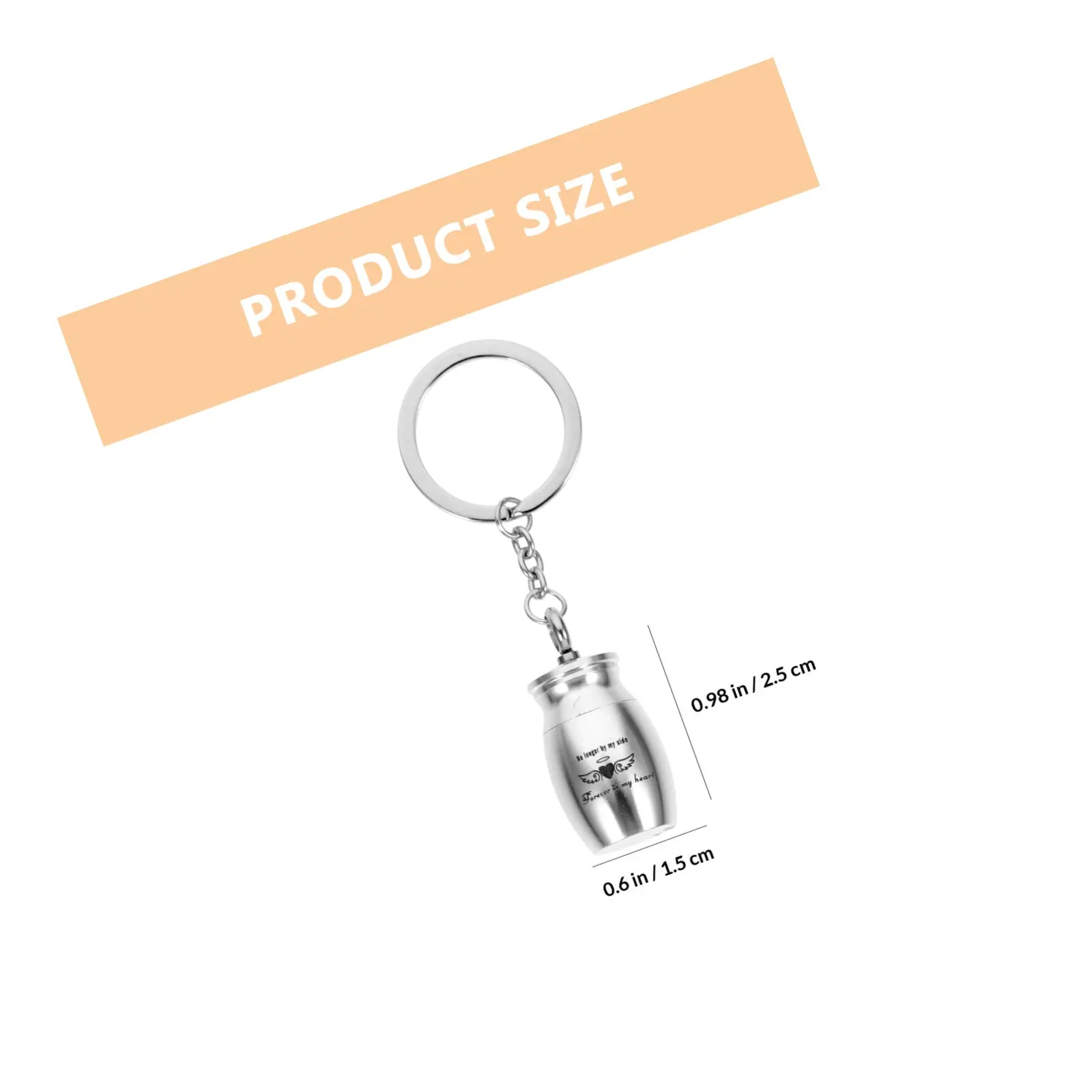 Pet Ash Keepsake Key Chain Metal Urn Container Mini Lightweight Unscrew Lid Memorial Pendant Key Decor Ornament