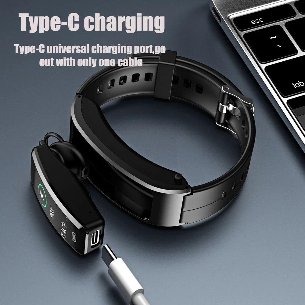 Business Smartwatch Fashion Men And Women Bluetooth Calling Heart Rate Headphones Bracelet Health Monitoring Wacth For Huawei B7