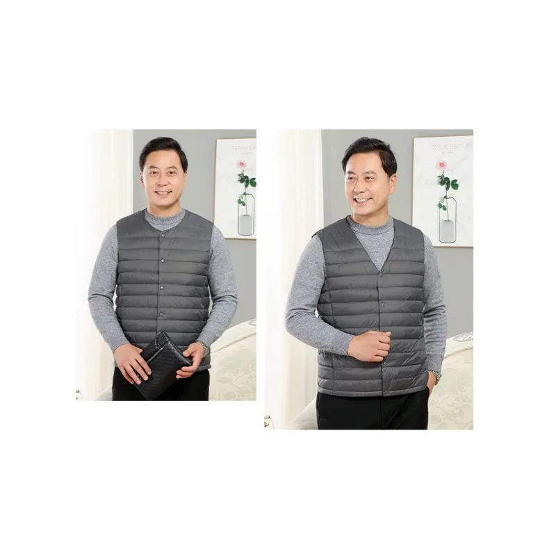 

Men's Versatile Down Vest for Home Leisure Comfortable Lightweight Breathable High-quality Sleeveless Cold Proof Vest for Winter