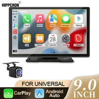 Hipppcron 9 ""Radio portátil para coche reproductor de vídeo Multimedia inalámbrico CarPlay y Android Auto IPS pantalla táctil BT USB TF entrada auxiliar