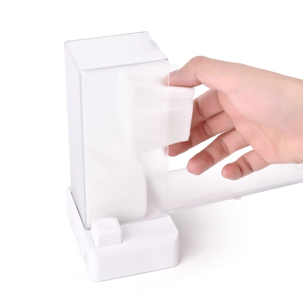 

Automatic Makeup Cotton Box Press Type Dustproof Cotton Pad Dispenser Storage for Lint Free Nail Wipes Case Household Refillable