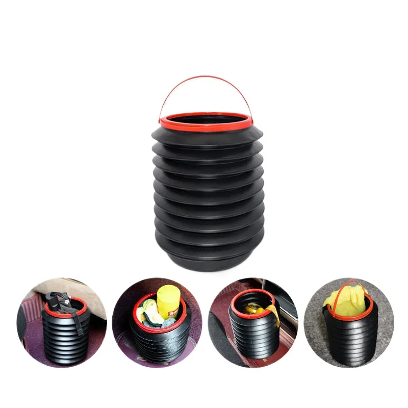 1pc Foldable Car Trash Can Retractable Storage Bucket Portable Organizer for Automobile view 3