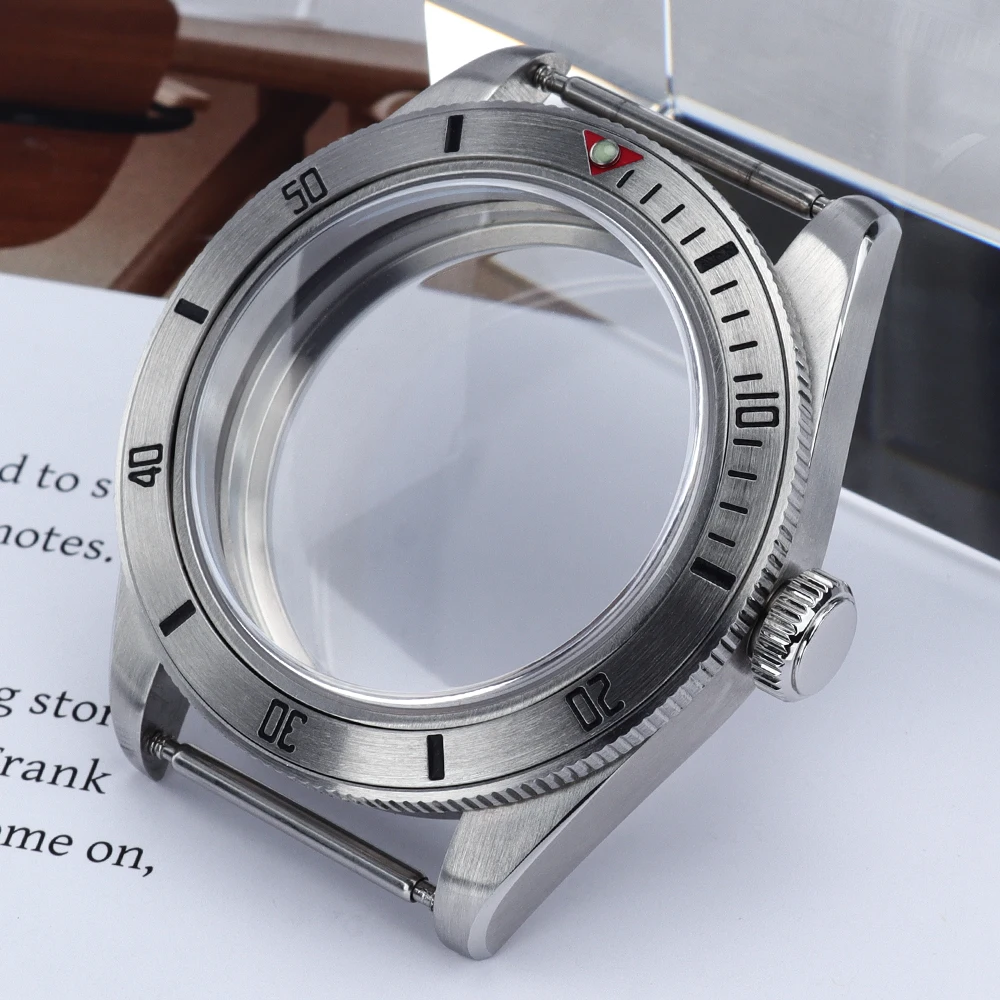 

38.8mm Silvery Watch Case Brushed NH35 Case Sapphire Crystal Glass For NH35 NH36 NH38/34 Movement Mod BB58 Black Bay Watch Parts