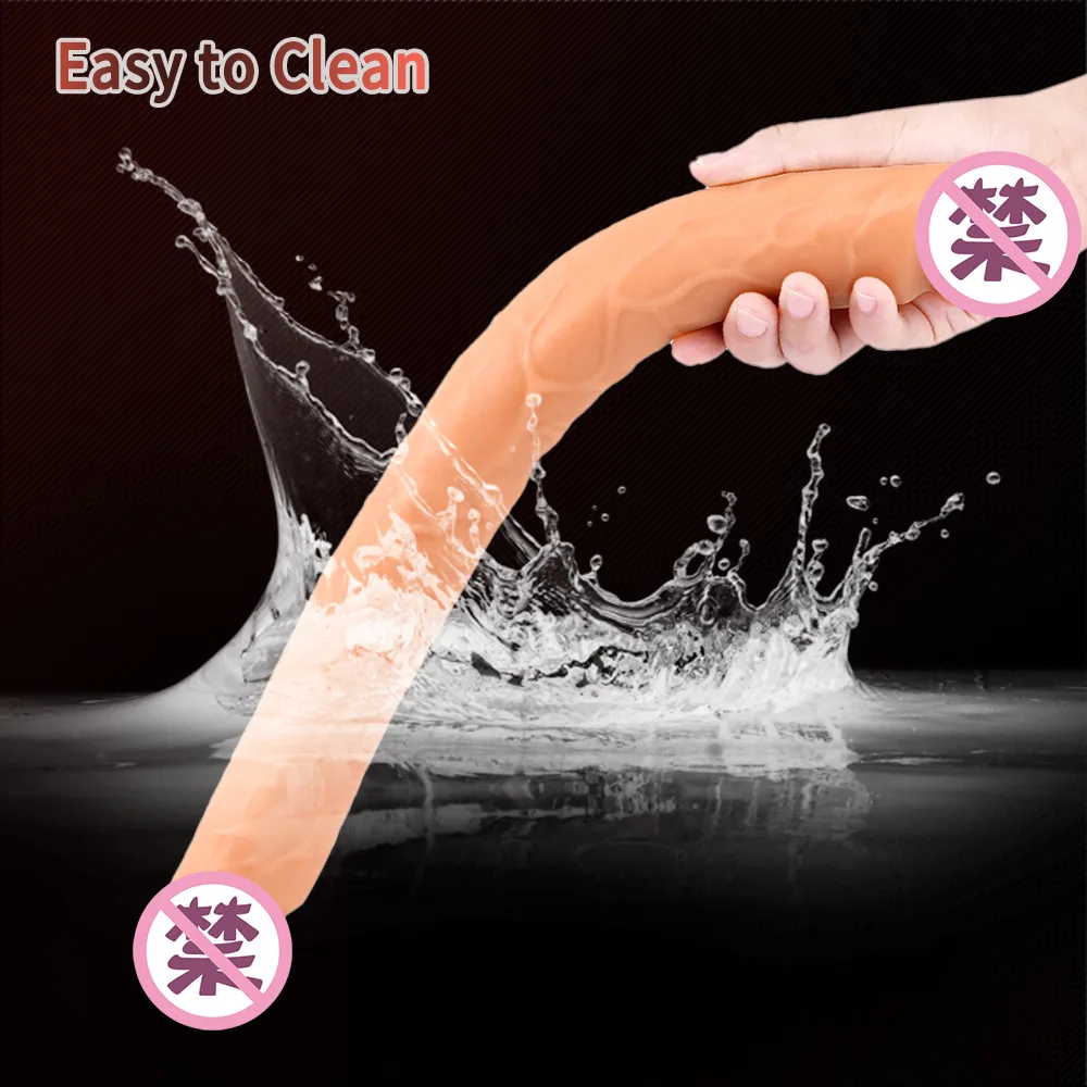 flesh Double Head Dildo Long Realistic Dildo Double Ended Dildo Flexible Penis for Women Masturbator Sex Toys for Lesbian