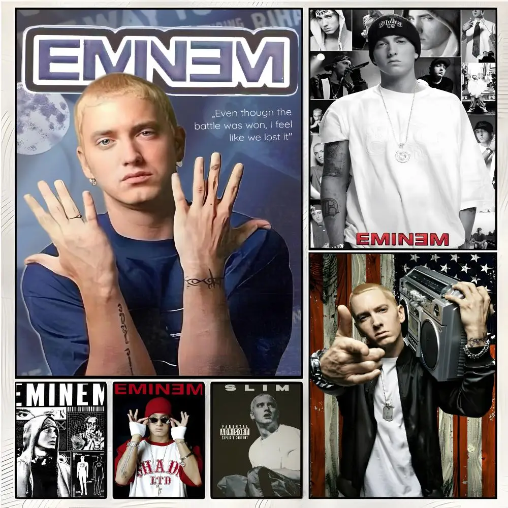 Musician Rap Hiphop Eminem Painting Calligraphy Canvas Wall Art Mural Living Room Canvas Decor Gifts