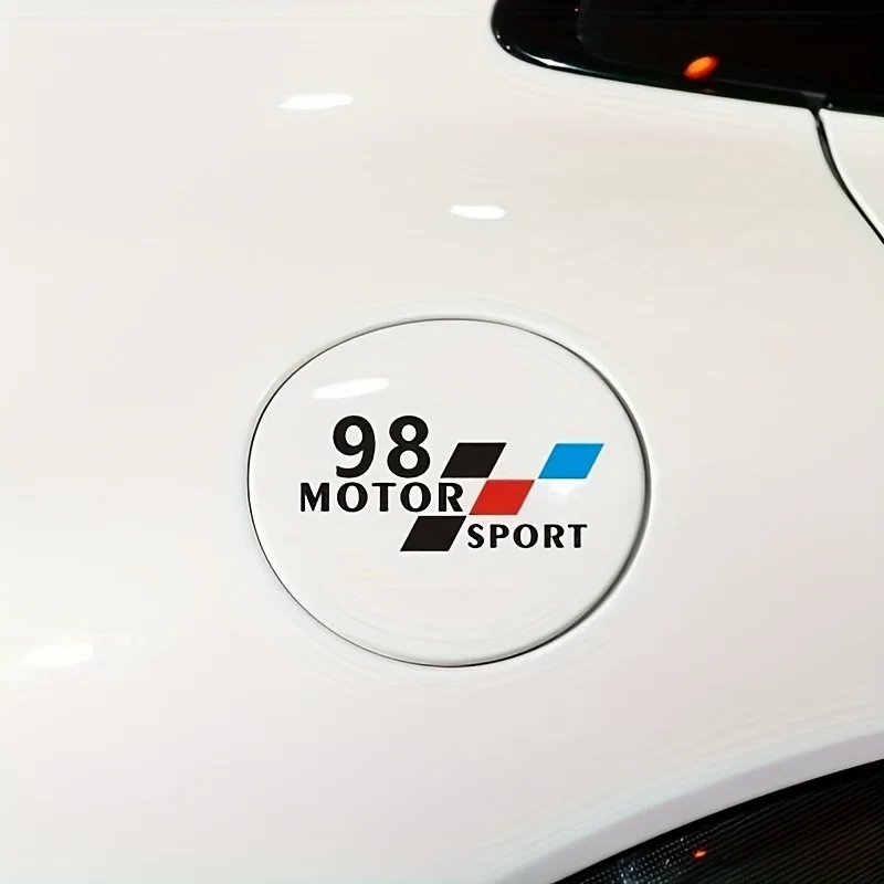 1pc 98/95/92 Motor Sport Cutout Vinyl Sticker, Waterproof Fuel Tank Gas Cap Reminder Decal