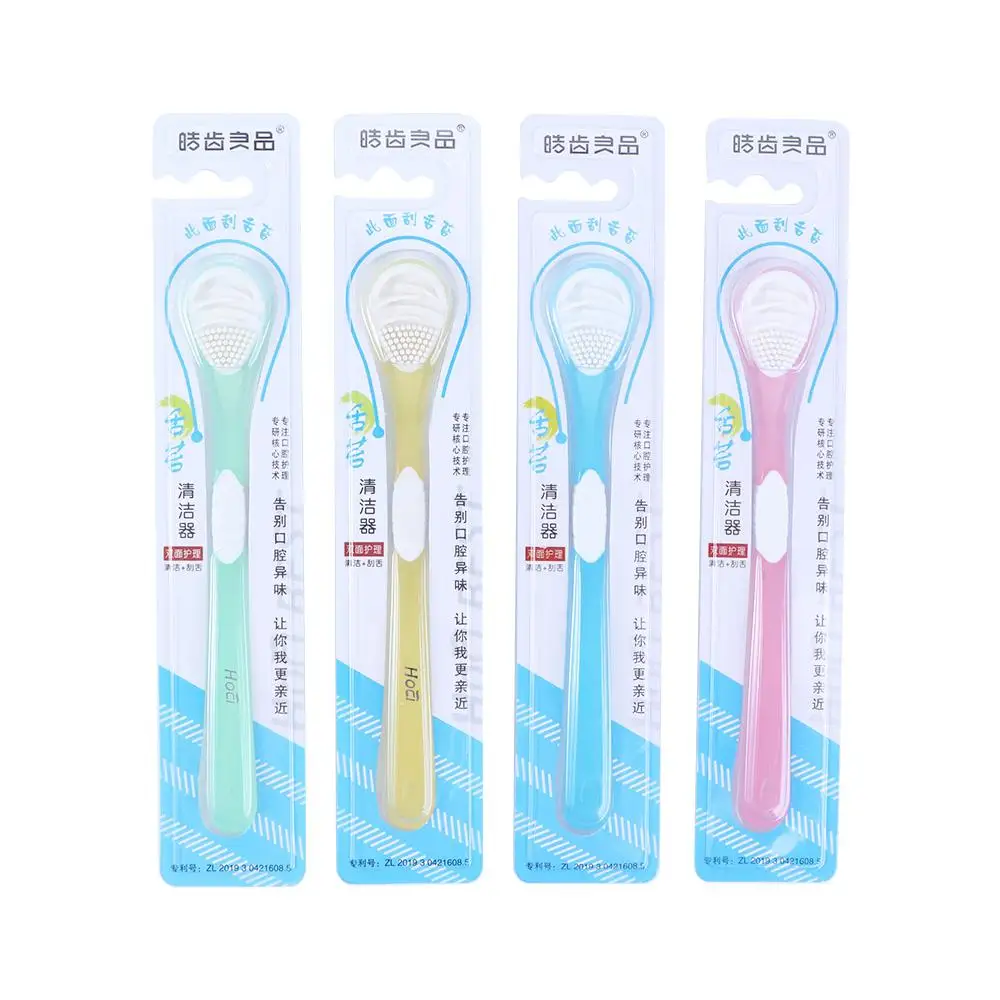 

Women Men Tongue Cleaning Bathroom Fresh Breath Toothbrush Tongue Cleaner Brush Mouth Brush Double Side Tongue Scraper