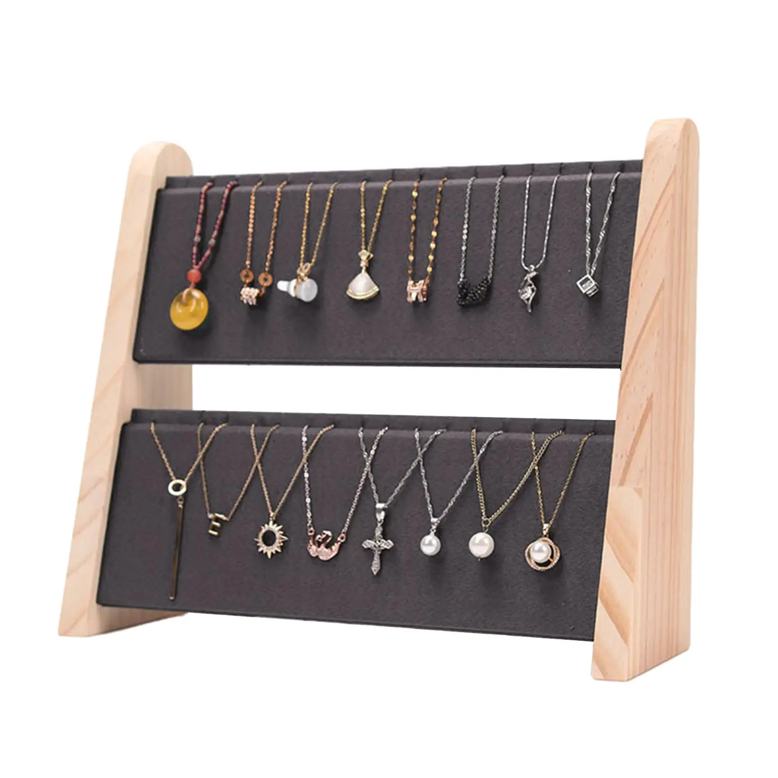 

Jewelry Display Stand Rack Wooden Necklace Holder Shelves Bracelet Storage Necklace Organizer for Dresser,Home,Shop,Tradeshow